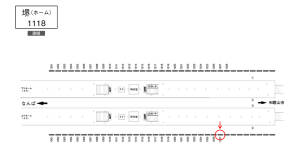 南海／堺駅／／№1327駅看板・駅広告、位置図