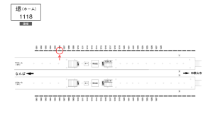 南海/堺駅//№1206駅看板・駅広告、位置図