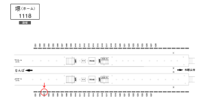 南海/堺駅//№1303駅看板・駅広告、位置図