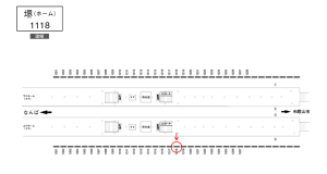 南海／堺駅／／№1318駅看板・駅広告、位置図