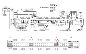 Osaka／Metro（大阪メトロ）　西梅田／四つ橋線№1-312№312、位置図