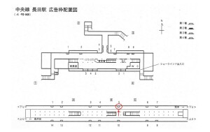 Osaka／Metro（大阪メトロ）　長田駅／中央線№1-005№005、位置図