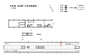 Osaka／Metro（大阪メトロ）　田辺駅／谷町線№1-006№006、位置図