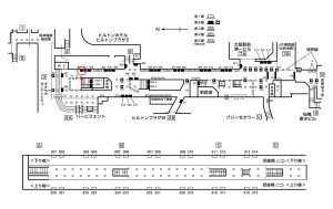 Osaka／Metro（大阪メトロ）　西梅田／四つ橋線№2-301№301、位置図
