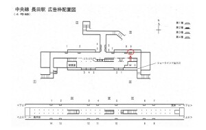 Osaka／Metro（大阪メトロ）　長田駅／中央線№3-009№009、位置図
