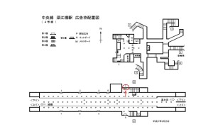Osaka／Metro（大阪メトロ）　深江橋駅／中央線№3-002№002駅看板・駅広告、位置図