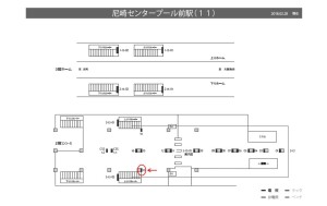 阪神　尼崎センタープール前駅／№3-13-15№15、位置図