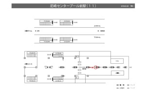 阪神　尼崎センタープール前駅／№3-13-09№09、位置図