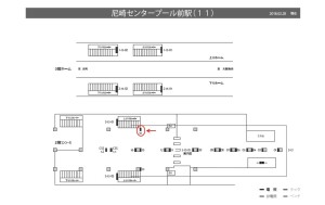 阪神　尼崎センタープール前駅／№3-13-14№14、位置図