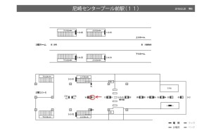 阪神　尼崎センタープール前駅／№3-13-13№13、位置図