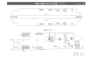 阪神　鳴尾・武庫川女子大前駅／№3-13-05№05、位置図