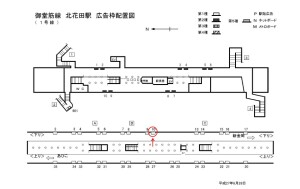 Osaka／Metro（大阪メトロ）　北花田駅／御堂筋線№1-010№010、位置図