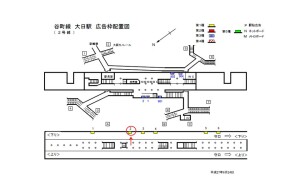 Osaka／Metro（大阪メトロ）　大日駅／谷町線№1-002№002、位置図