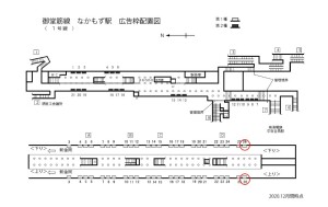 Osaka／Metro（大阪メトロ）　なかもず駅／御堂筋線№1-026№026、位置図