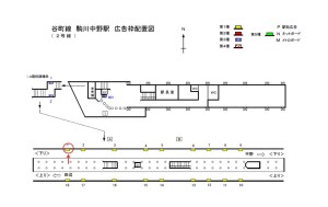 Osaka／Metro（大阪メトロ）　駒川中野駅／谷町線№1-001№001駅看板・駅広告、位置図