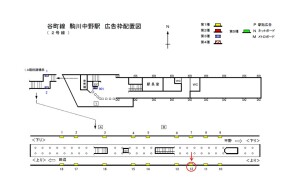 Osaka／Metro（大阪メトロ）　駒川中野駅／谷町線№1-012№012駅看板・駅広告、位置図