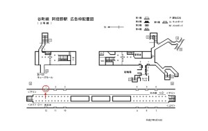 Osaka/Metro(大阪メトロ) 阿倍野駅/谷町線№1-001№001、位置図
