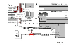 JR 天王寺駅/天王寺駅東口デジタルサイネージデジタルサイネージ、位置図