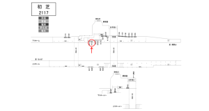 南海／初芝駅／／№4112駅看板・駅広告、位置図