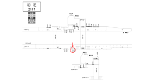 南海/初芝駅//№3321駅看板・駅広告、位置図