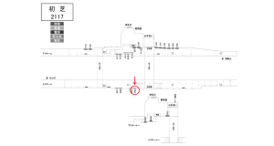 南海／初芝駅／／№3323駅看板・駅広告、位置図