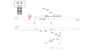 南海／初芝駅／／№1119駅看板・駅広告、位置図