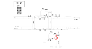 南海／初芝駅／／№5502駅看板・駅広告、位置図