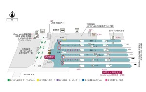 近鉄／大阪阿部野橋駅／あべの橋車止めステッカー、位置図