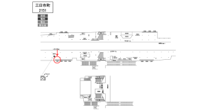 南海／三日市町駅／／№1301駅看板・駅広告、位置図