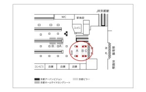 近鉄／京都駅／京都ピラー駅看板・駅広告、位置図