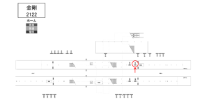 南海／金剛駅／／№7107駅看板・駅広告、位置図
