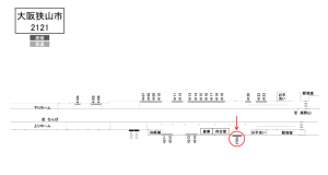 南海／大阪狭山市駅／／№2704駅看板・駅広告、位置図