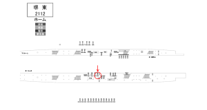 南海／堺東駅／／№7402駅看板・駅広告、位置図