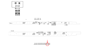 南海／堺東駅／／№1331駅看板・駅広告、位置図