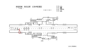 Osaka／Metro（大阪メトロ）　西田辺駅／御堂筋線№1-024№024、位置図