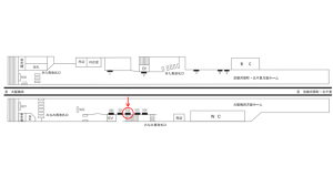 阪急　南方駅／／№102駅看板・駅広告、位置図