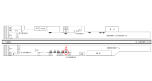 阪急　南方駅／／№104駅看板・駅広告、位置図
