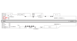 阪急　南方駅／／№600駅看板・駅広告、位置図
