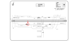阪急　西京極駅／／№105駅看板・駅広告、位置図