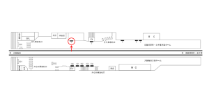 阪急　南方駅／／№1駅看板・駅広告、位置図