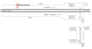 阪急　下新庄駅／／№2駅看板・駅広告、位置図