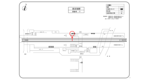 阪急　西京極駅／／№5駅看板・駅広告、位置図