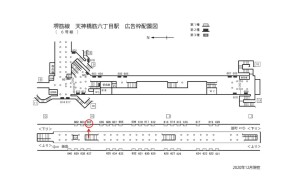 Osaka／Metro（大阪メトロ）　天神橋筋六丁目／堺筋線№1-604№604、位置図