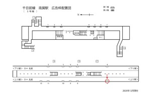 Osaka／Metro（大阪メトロ）　南巽駅／千日前線南巽駅№1-007№007駅看板・駅広告、位置図