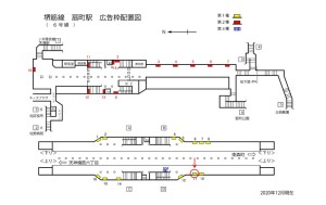 Osaka／Metro（大阪メトロ）　扇町駅／堺筋線扇町駅№1-011№011駅看板・駅広告、位置図